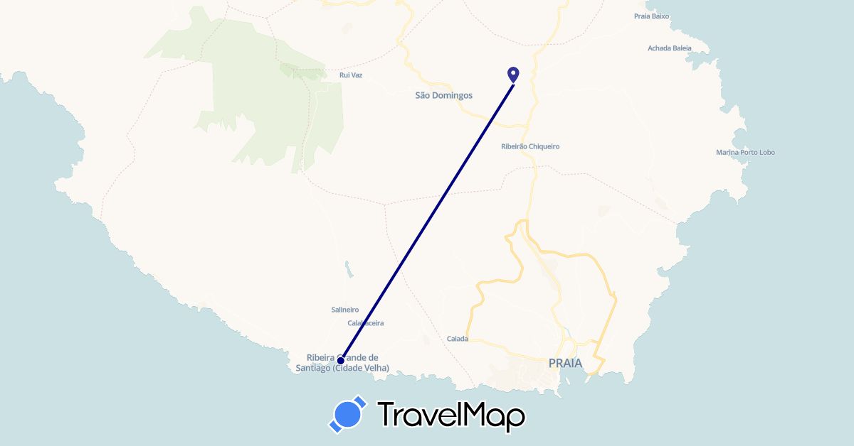 TravelMap itinerary: driving in Cape Verde (Africa)